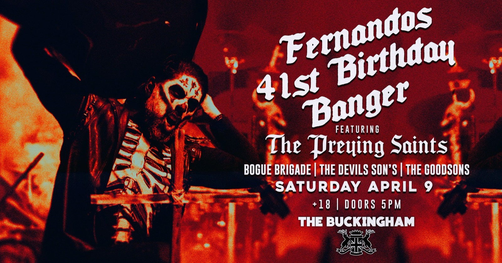 Poster: The Preying Saints w/ Bogue Brigade, The Devil's Sons & The Goodsons