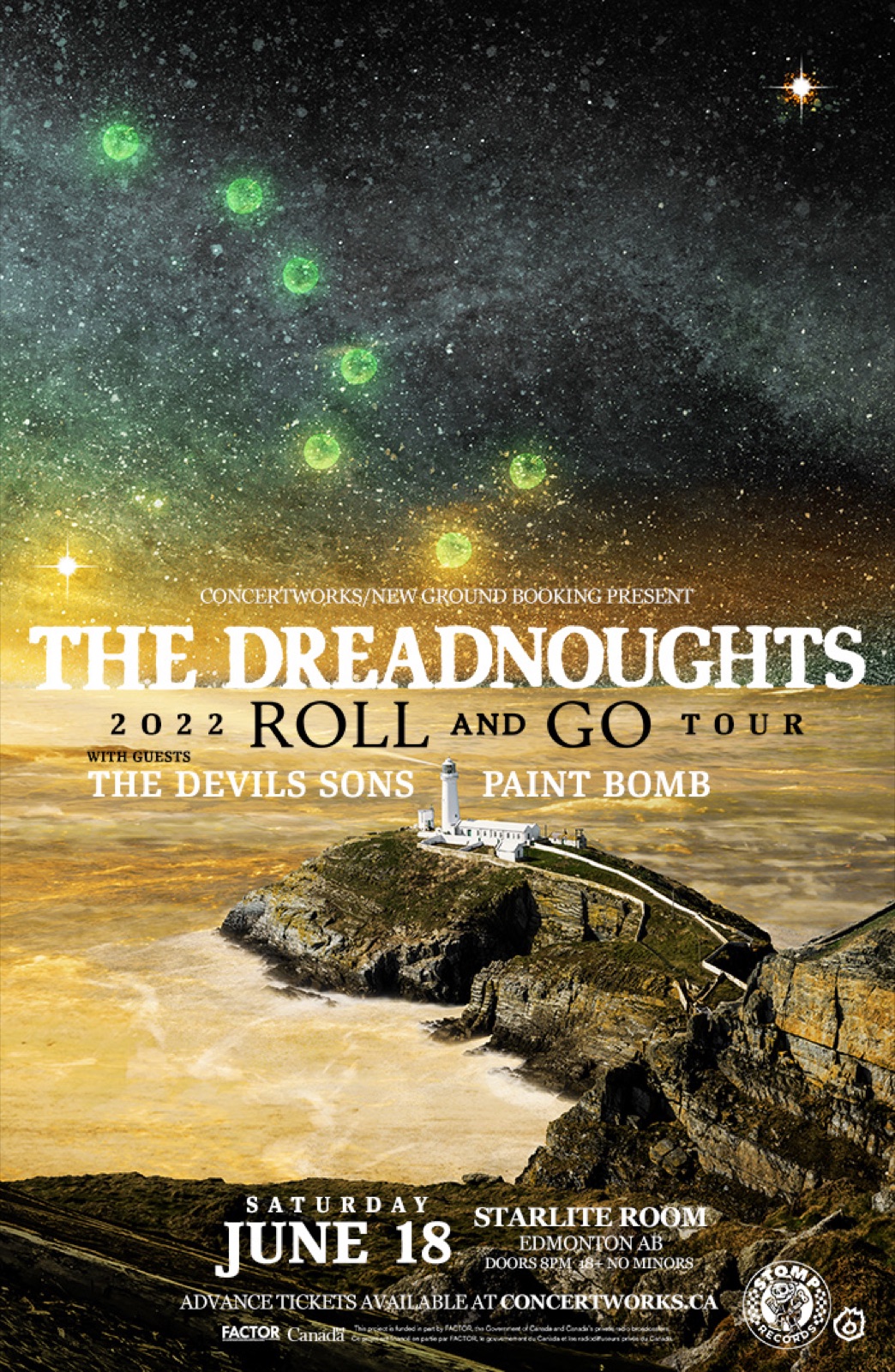 Poster: The Dreadnoughts w/ The Devils Sons & Paint Bomb