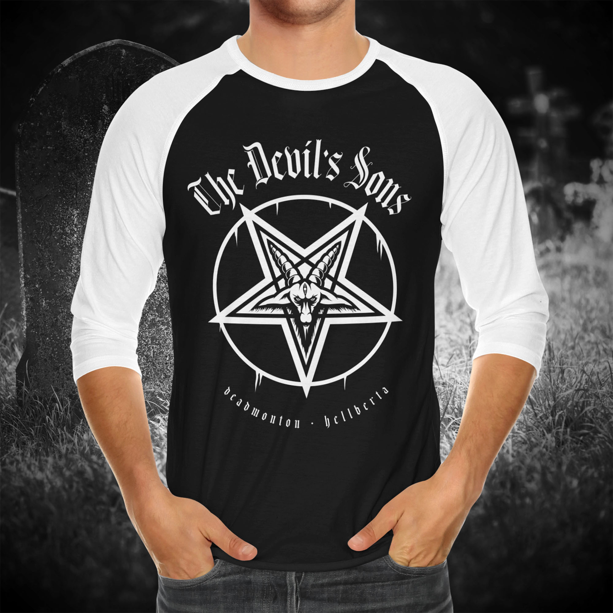 Baphomet 3/4 Sleeve Raglan Shirt