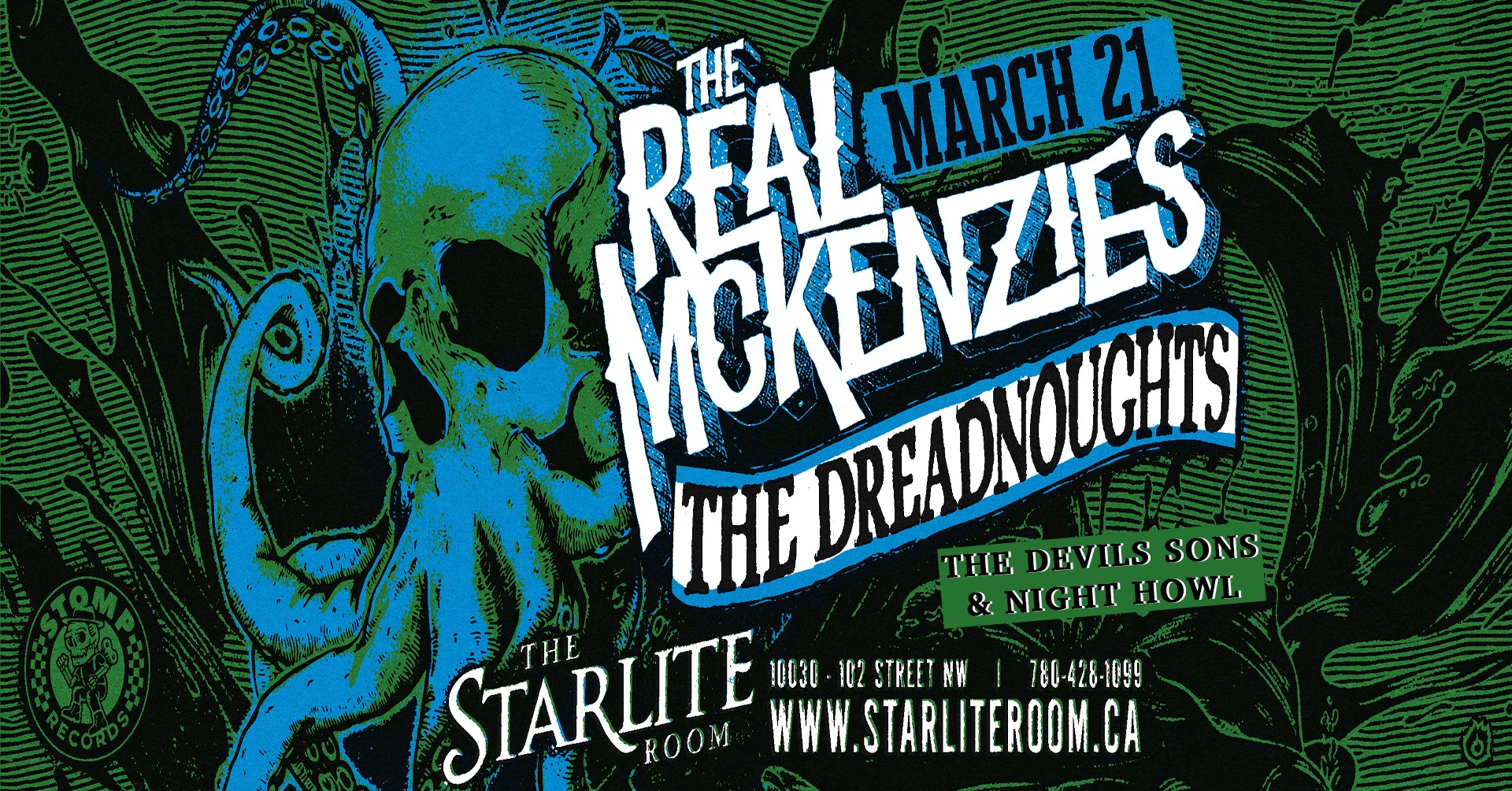 Poster: The Real Mckenzies w/ The Dreadnoughts, The Devils Sons & Night Howl